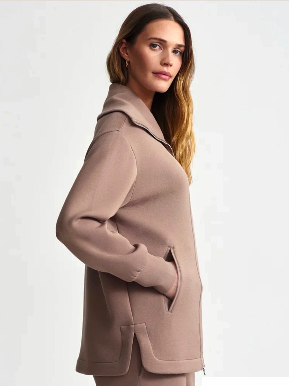 Varley Raleigh Zip-Through Sweat Sweatshirt DoubleSoft Jacket Retail $178 - Picture 3 of 13